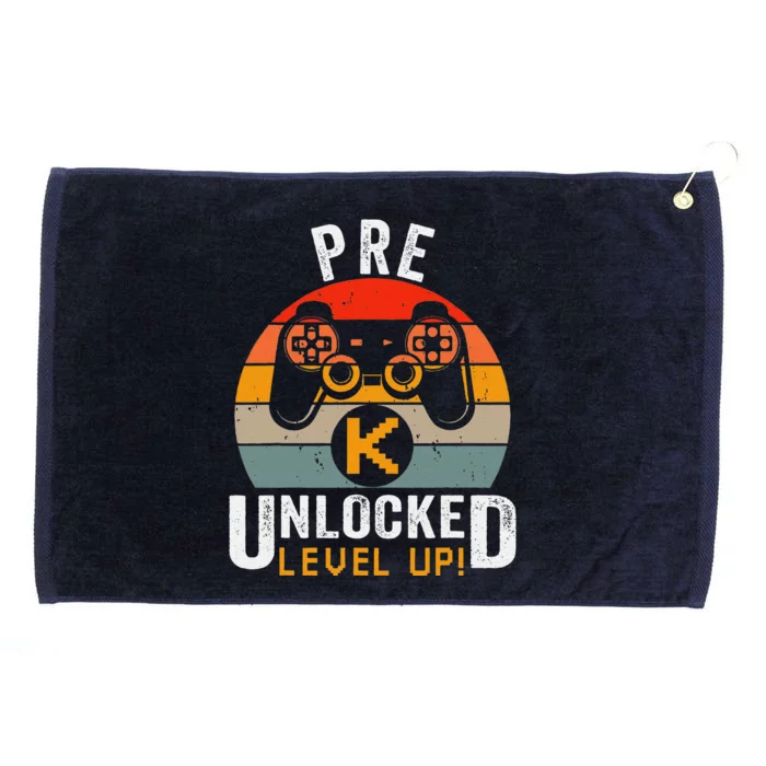 PreK Unlocked Level Up Gamer Retro Vintage Video Game Grommeted Golf Towel