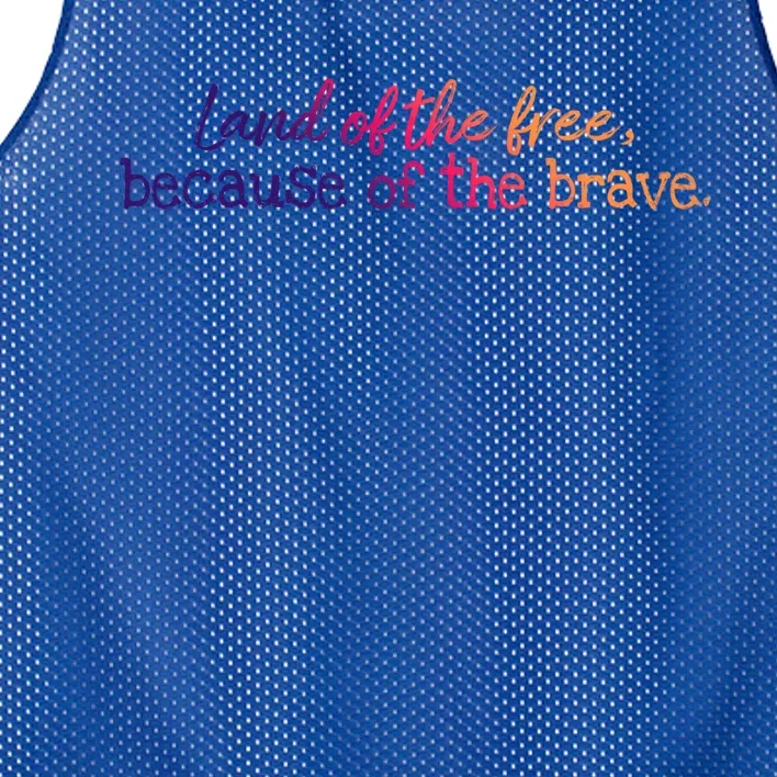 Patriotic Usa Land Of The Free Because Of The Brave Veterans Gift Mesh Reversible Basketball Jersey Tank