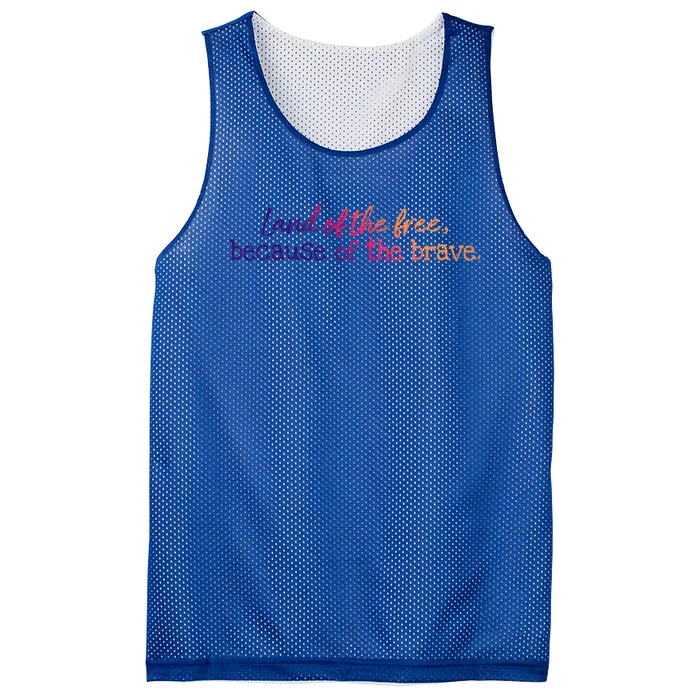 Patriotic Usa Land Of The Free Because Of The Brave Veterans Gift Mesh Reversible Basketball Jersey Tank