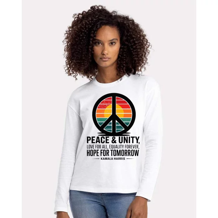 Peace Unity Love For All Equality Forever Hope For Tomorrow Womens Cotton Relaxed Long Sleeve T-Shirt