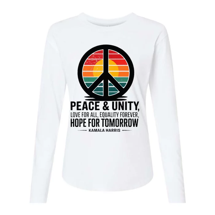 Peace Unity Love For All Equality Forever Hope For Tomorrow Womens Cotton Relaxed Long Sleeve T-Shirt