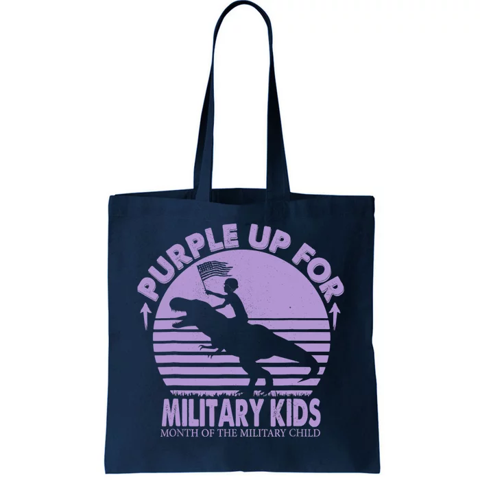 Purple Up Military Month Of The Military T Rex Child Tote Bag