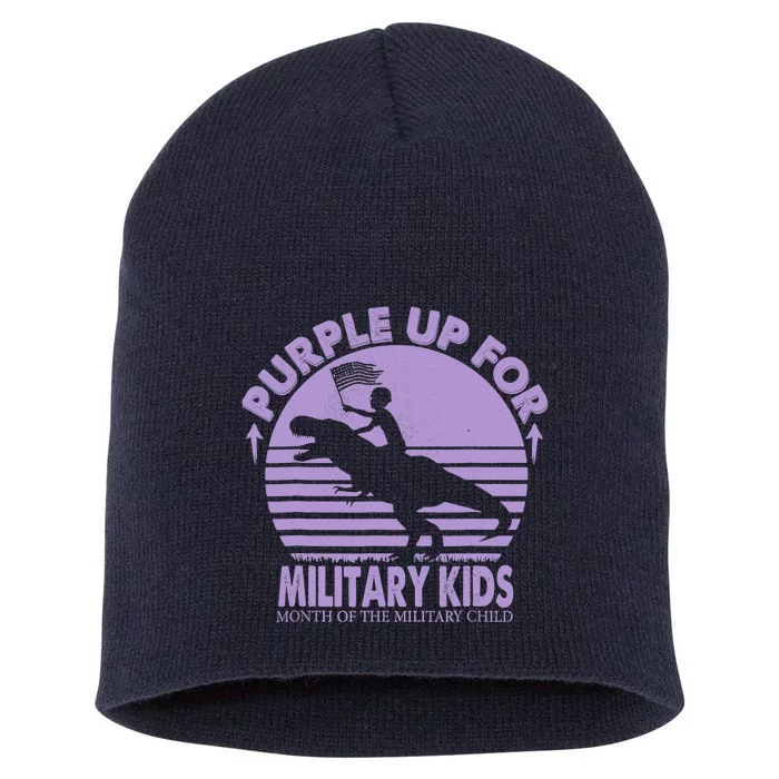 Purple Up Military Month Of The Military T Rex Child Short Acrylic Beanie