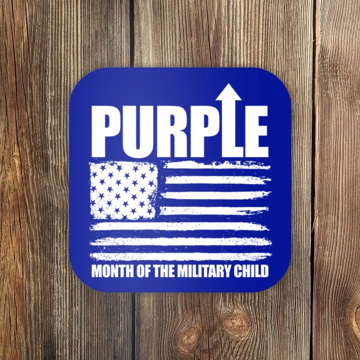 Purple Up Month Of The Military Usa Flag Purple Up Great Gift Coaster