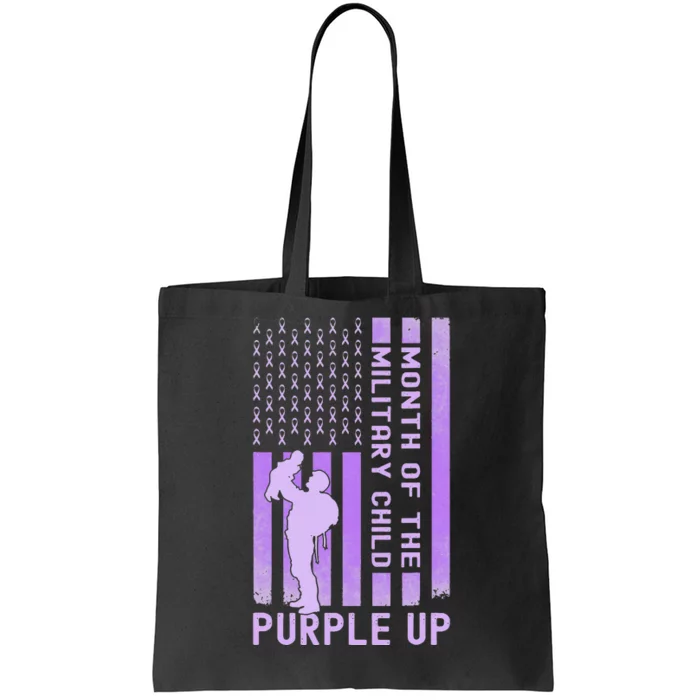 Purple Up Military April Military Month Tote Bag