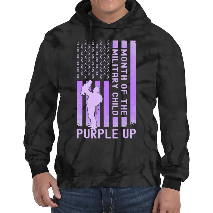 Purple Up Military April Military Month Tie Dye Hoodie