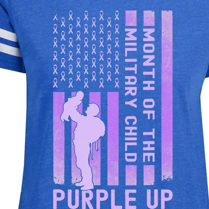 Purple Up Military April Military Month Enza Ladies Jersey Football T-Shirt