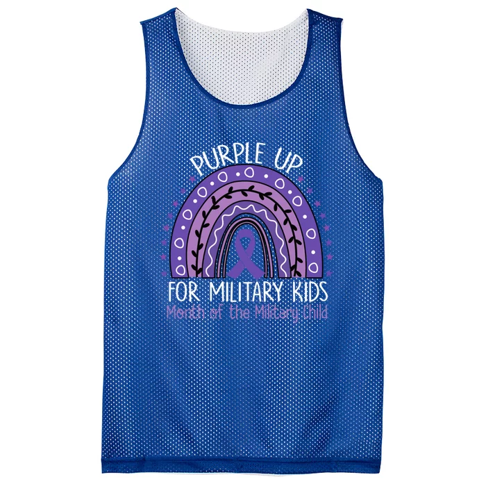 Purple Up Military Child Month Rainbow Ribbon Purple Gifts Mesh Reversible Basketball Jersey Tank