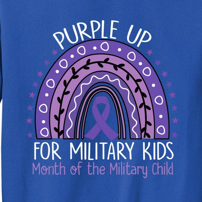 Purple Up Military Child Month Rainbow Ribbon Purple Gifts Tall Sweatshirt