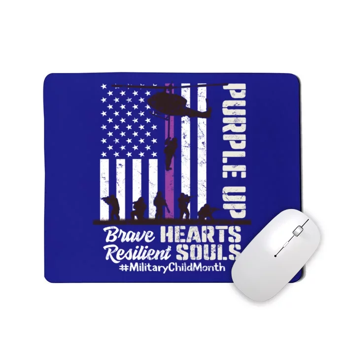 Purple Up Military Month Awareness Helicopter Gift Mousepad