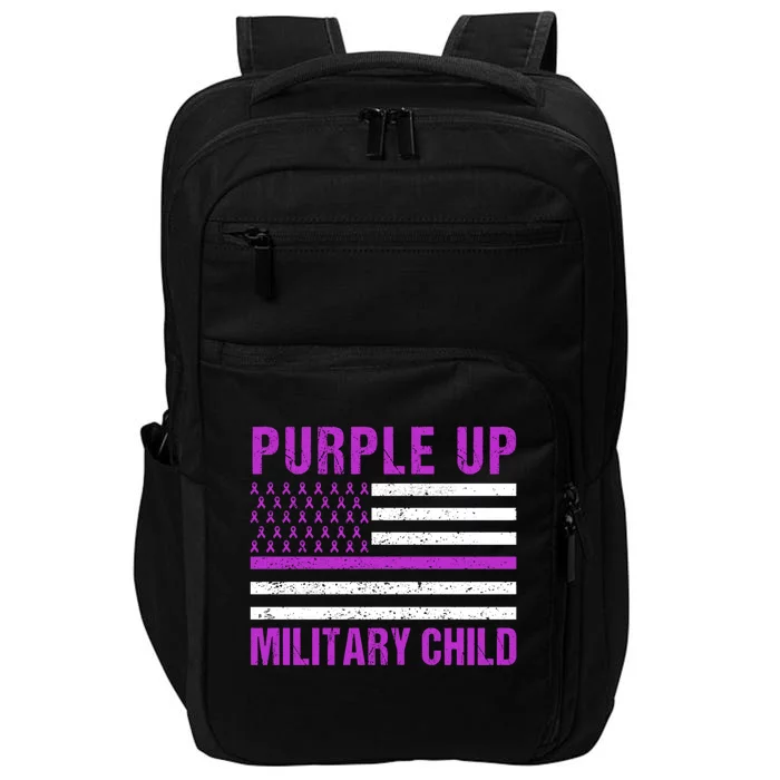 Purple Up Month Of Military Appreciation Military Funny Gift Impact Tech Backpack