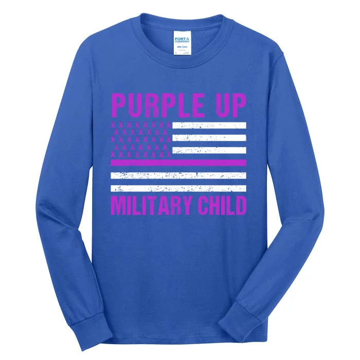 Purple Up Month Of Military Appreciation Military Funny Gift Tall Long Sleeve T-Shirt