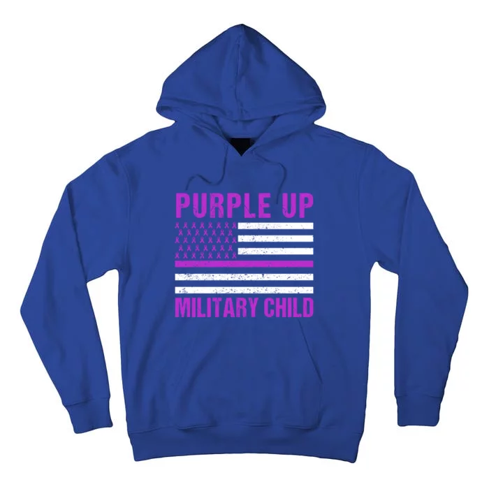 Purple Up Month Of Military Appreciation Military Funny Gift Tall Hoodie