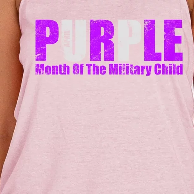 Purple Up Month Of Military Awareness Gift Women's Knotted Racerback Tank