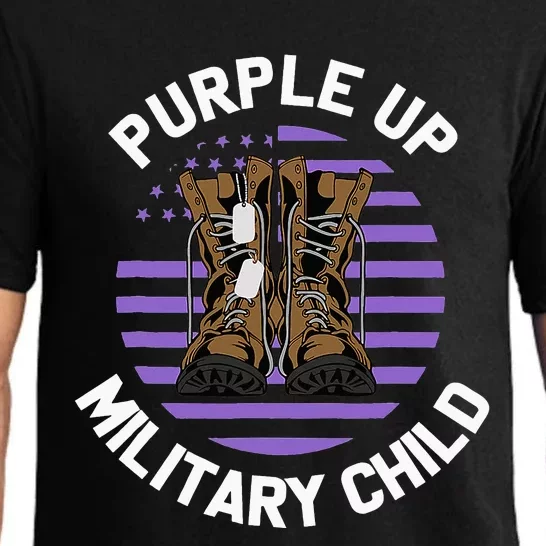 Purple Up Military Child Boots US Flag Month of Military Pajama Set