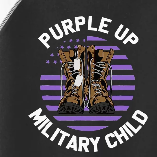 Purple Up Military Child Boots US Flag Month of Military Toddler Fine Jersey T-Shirt