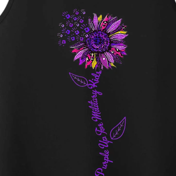 Purple Up Military Child Sunflower Leopard Performance Tank