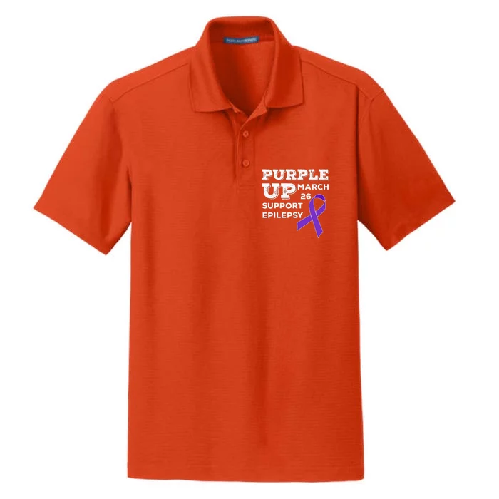 Purple UP March 26 Support Epilepsy Awareness Day Dry Zone Grid Performance Polo