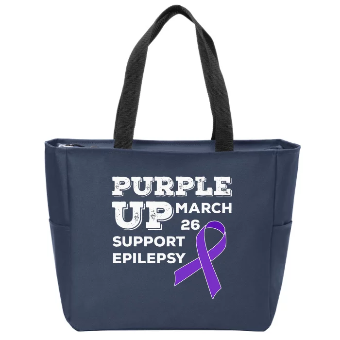 Purple UP March 26 Support Epilepsy Awareness Day Zip Tote Bag