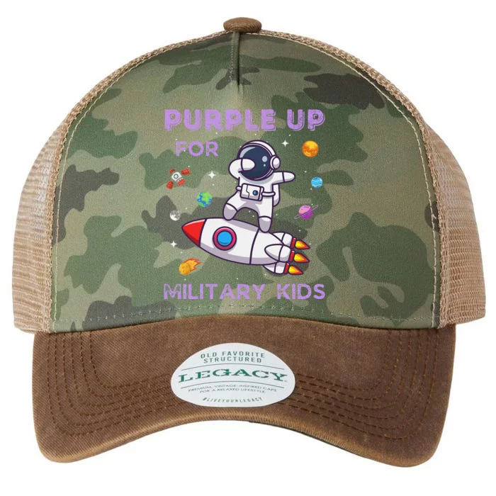 Purple Up Military Ki.Ds Military Child Month Astronaut Funny Legacy Tie Dye Trucker Hat