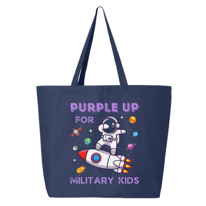 Purple Up Military Ki.Ds Military Child Month Astronaut Funny 25L Jumbo Tote