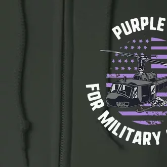 Purple Up Military Child Month Awareness Ren Helicopter Full Zip Hoodie