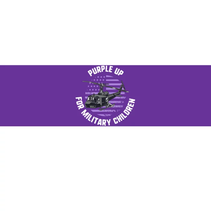 Purple Up Military Child Month Awareness Ren Helicopter Bumper Sticker