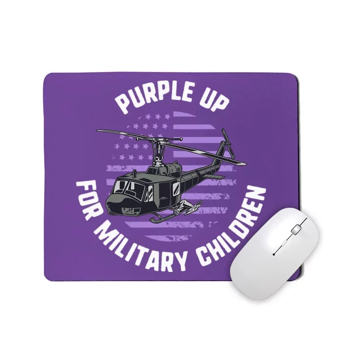 Purple Up Military Child Month Awareness Ren Helicopter Mousepad