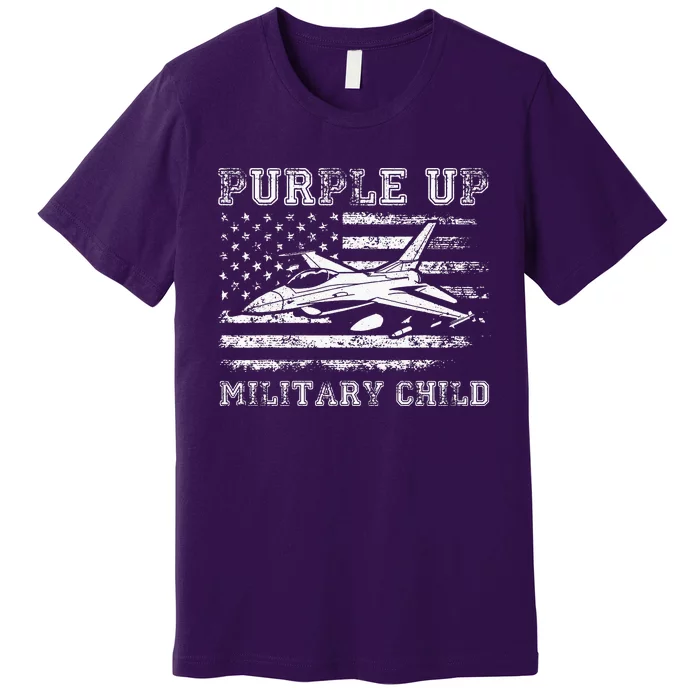 Purple Up Military Child Month Military Air Force Gifts Premium T-Shirt