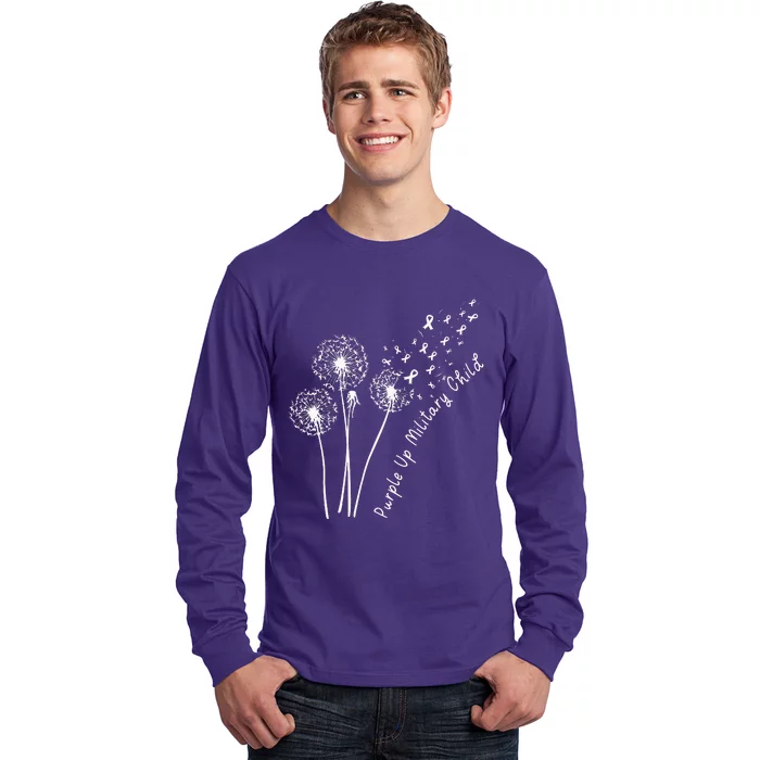 Purple Up Military Child Month Month Dandelion Long Sleeve Shirt