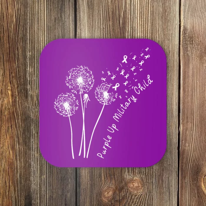 Purple Up Military Child Month Month Dandelion Coaster