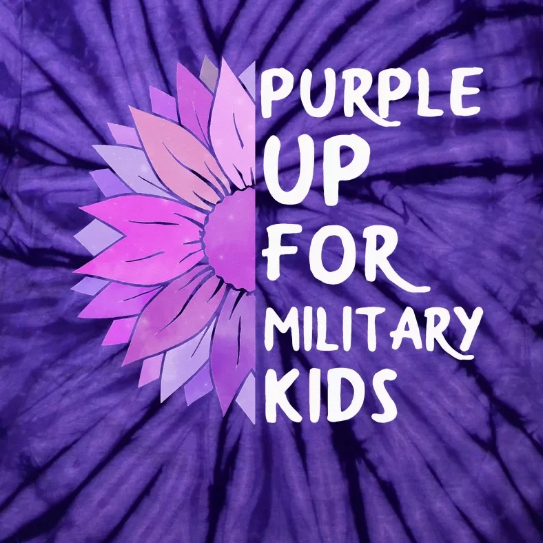 Purple Up Military Child Sunflower Military Brats Month Tie-Dye T-Shirt