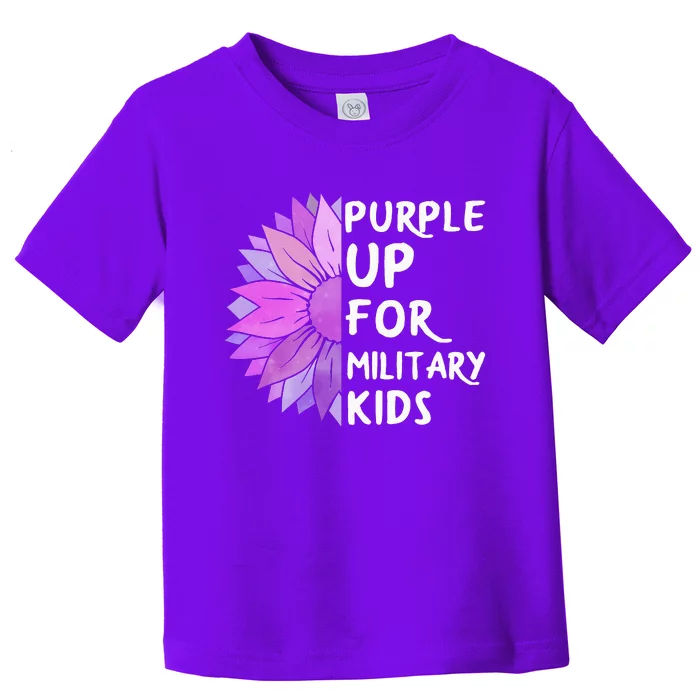 Purple Up Military Child Sunflower Military Brats Month Toddler T-Shirt