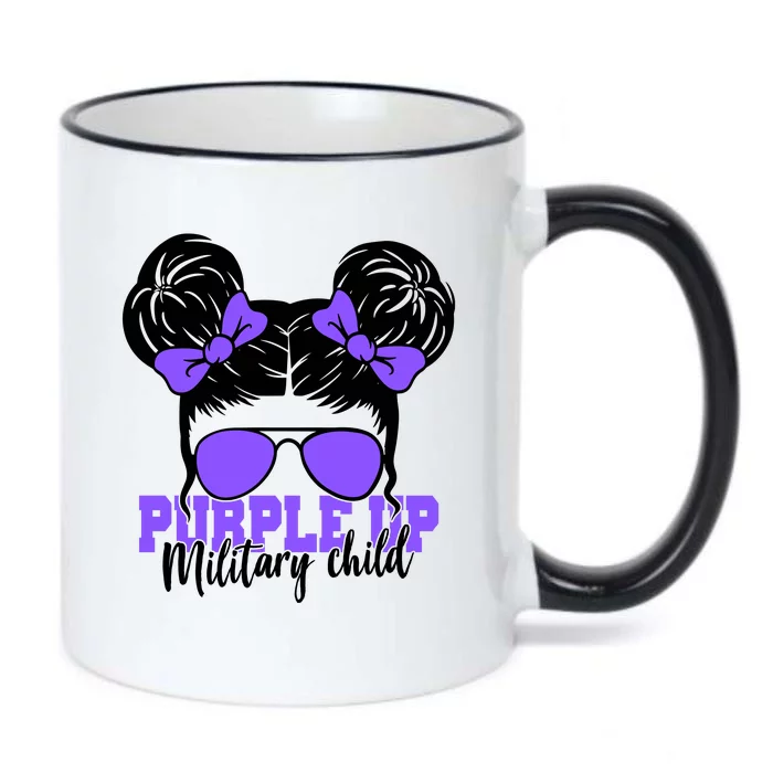 Purple Up Military Child Hair Bun Black Color Changing Mug