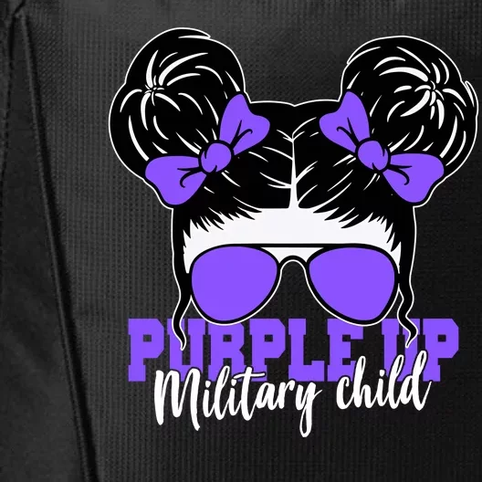 Purple Up Military Child Hair Bun City Backpack