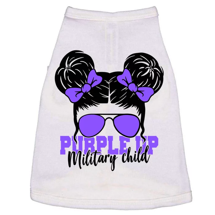 Purple Up Military Child Hair Bun Doggie Tank