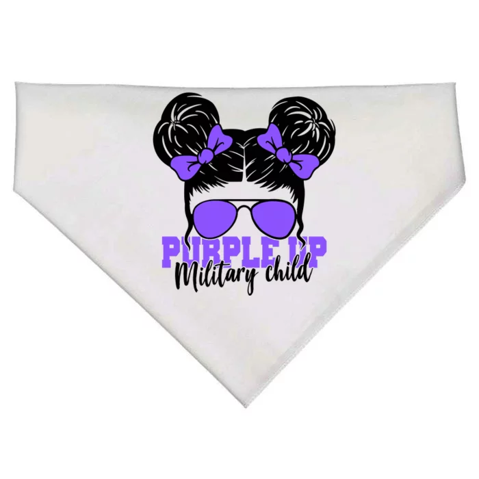 Purple Up Military Child Hair Bun USA-Made Doggie Bandana