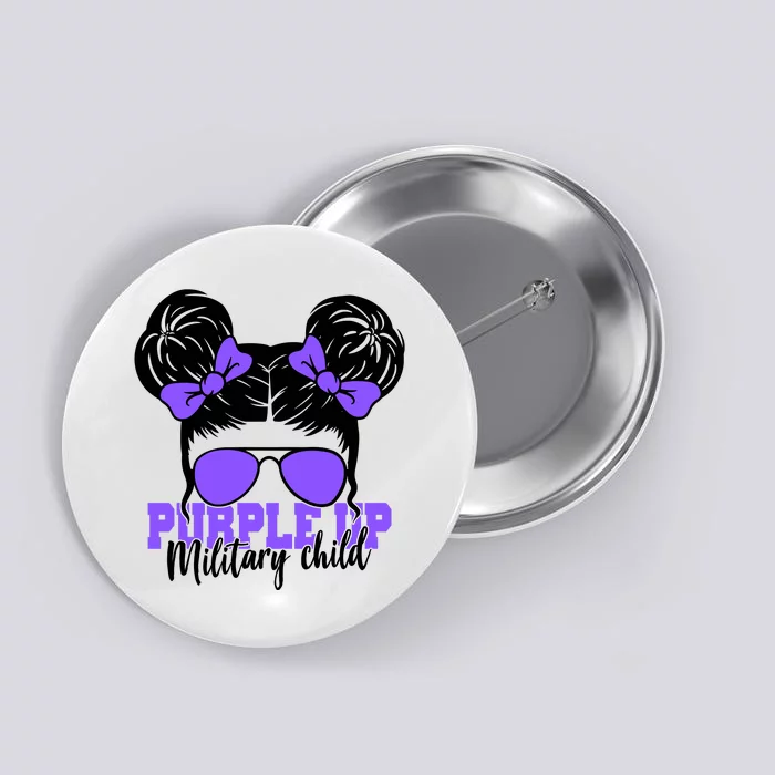 Purple Up Military Child Hair Bun Button