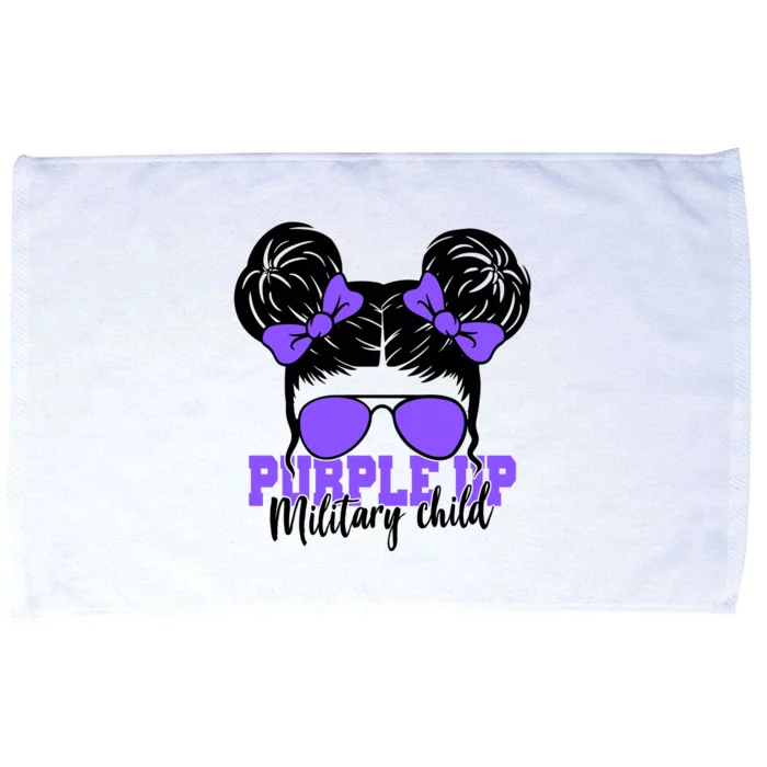 Purple Up Military Child Hair Bun Microfiber Hand Towel