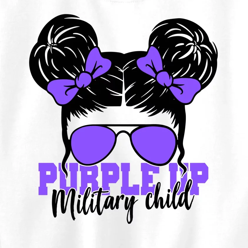 Purple Up Military Child Hair Bun Kids Sweatshirt