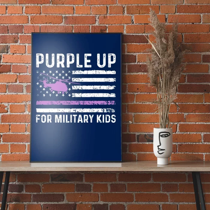 Purple Up Military Military Child Retro American Flag Poster