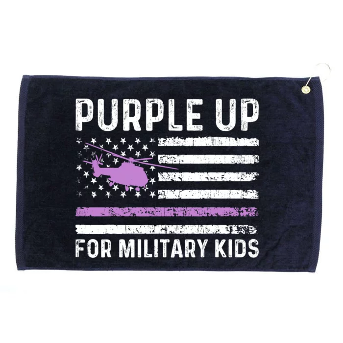 Purple Up Military Military Child Retro American Flag Grommeted Golf Towel