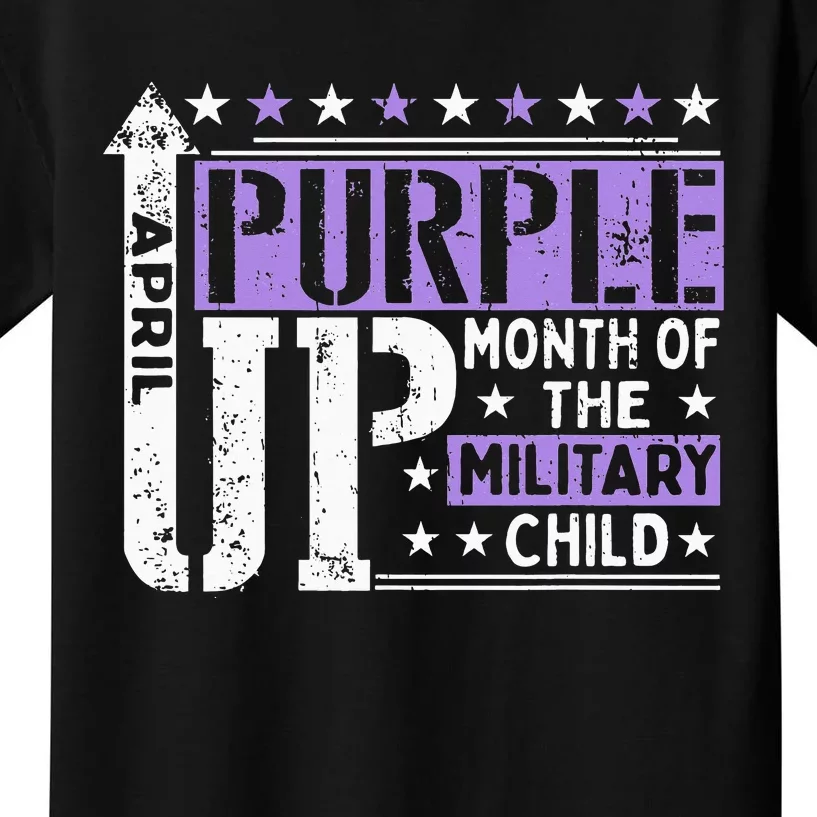 Purple Up Month Of Military Child Awarenes Kids T-Shirt