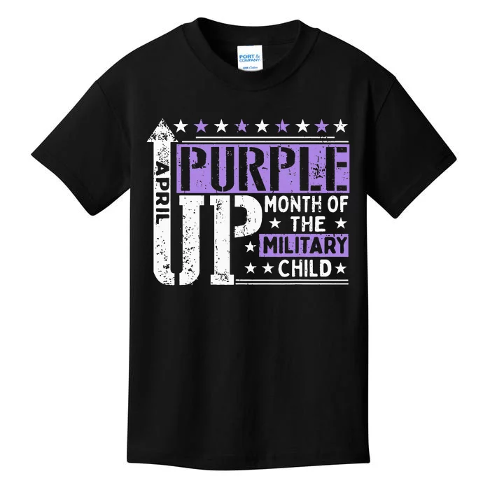 Purple Up Month Of Military Child Awarenes Kids T-Shirt