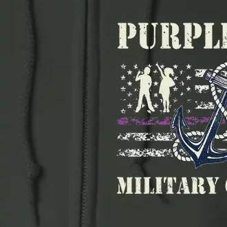 Purple Up Military Child Month Navy Flag Full Zip Hoodie