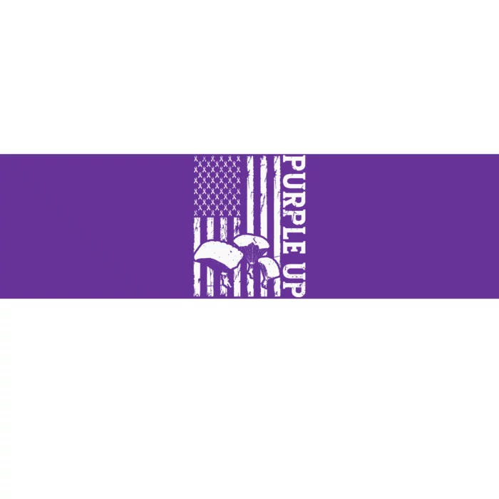 Purple Up Military Child Month US Flag Bumper Sticker