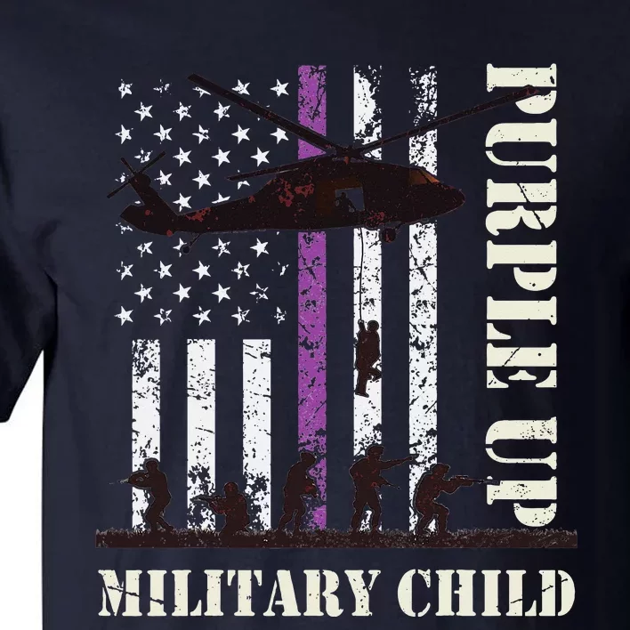 Purple Up Military Child Month US Flag Tall T-Shirt