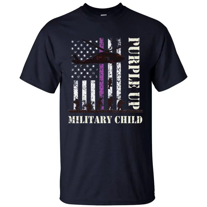 Purple Up Military Child Month US Flag Tall T-Shirt