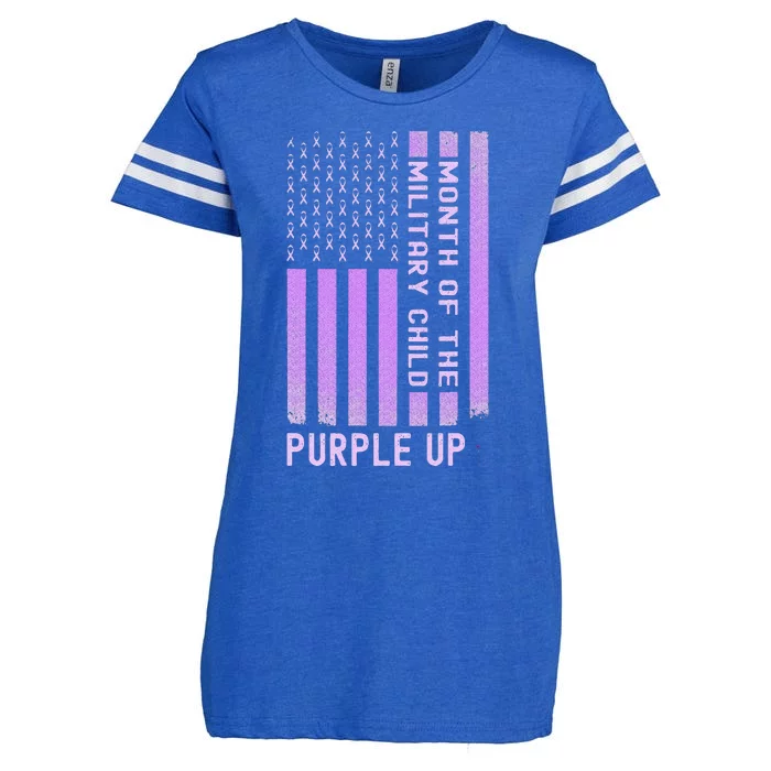 Purple Up Military April Military Month Enza Ladies Jersey Football T-Shirt