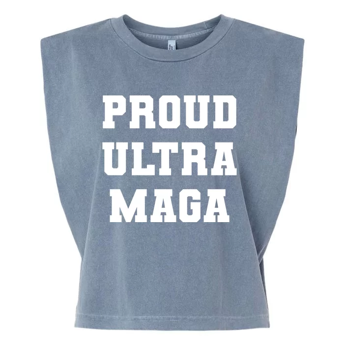 Proud Ultra MAGA Varsity USA United States Of America Garment-Dyed Women's Muscle Tee